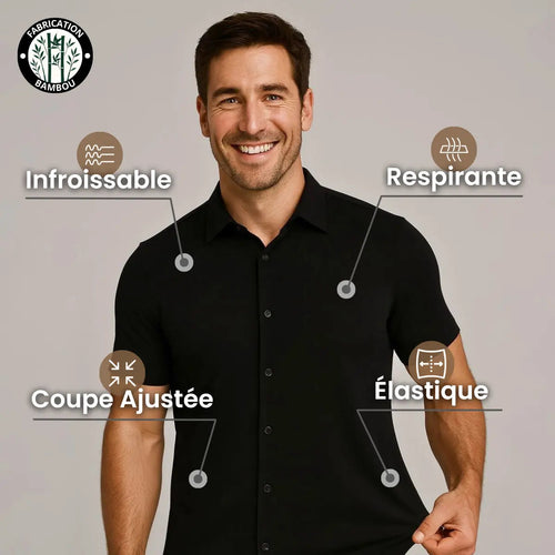 Chemise Ajustée à Manches Courtes