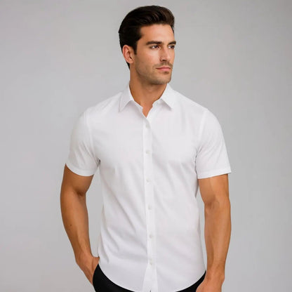 Chemise Ajustée à Manches Courtes